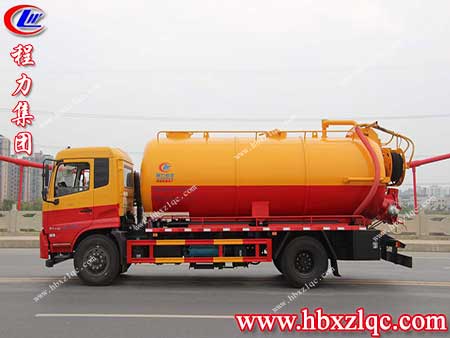 城市污水不用慌，大肚便便超能裝——程力東風天錦吸污車
